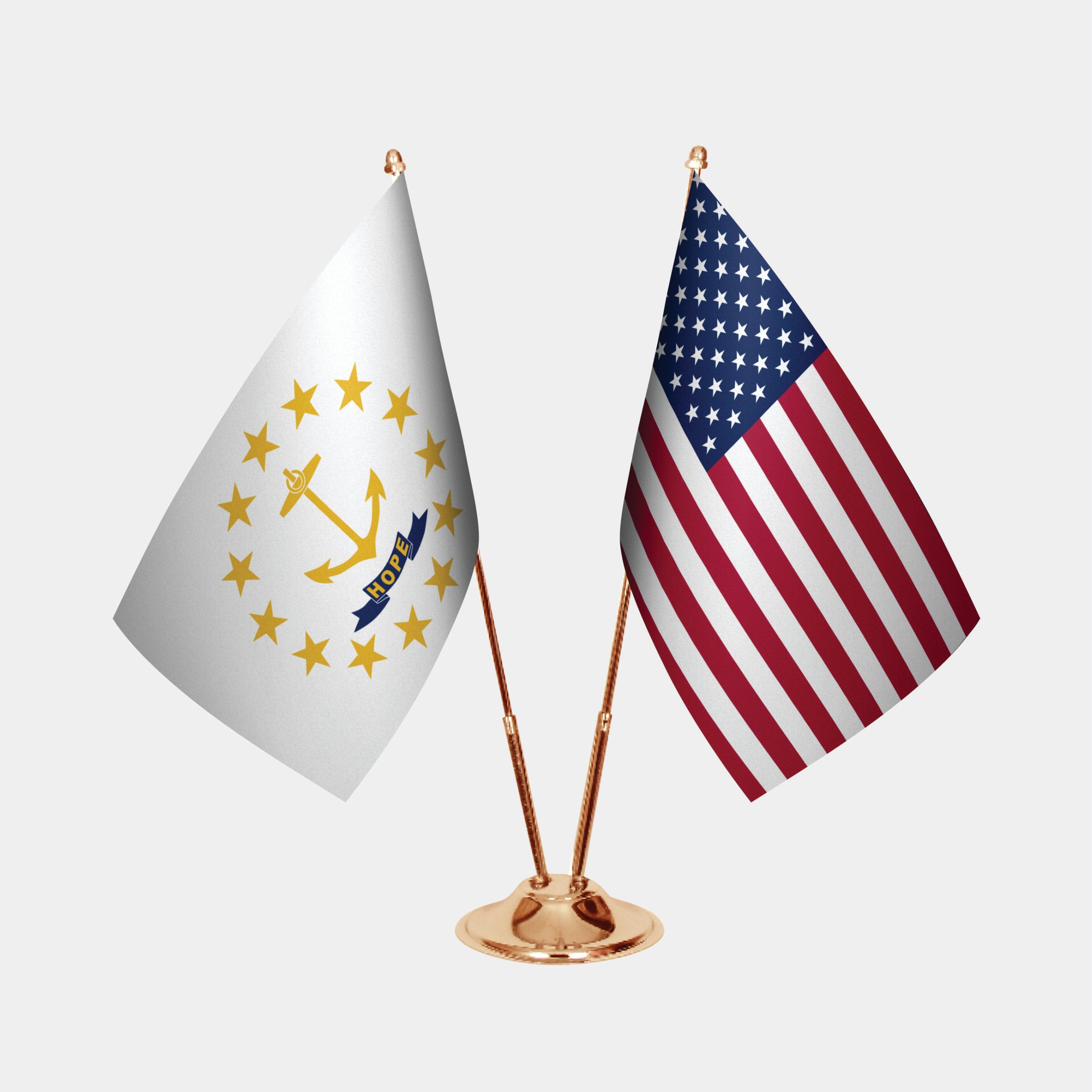 Rhode Island Gold Desk Flag