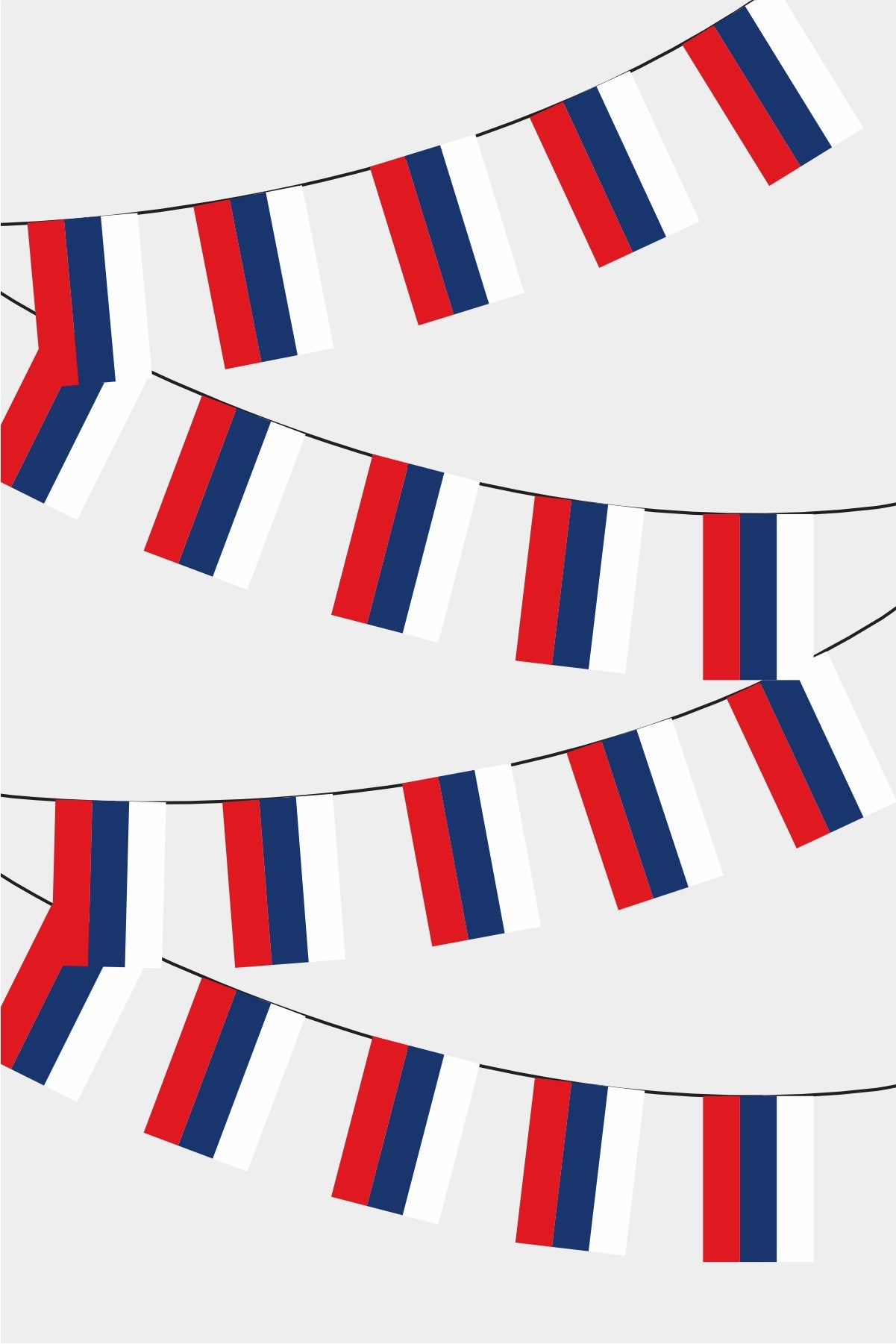 Russia Rectangular Flag Bunting - 50 Meters Premium String Flags for Party Decoration | Professional Quality Raschel Fabric