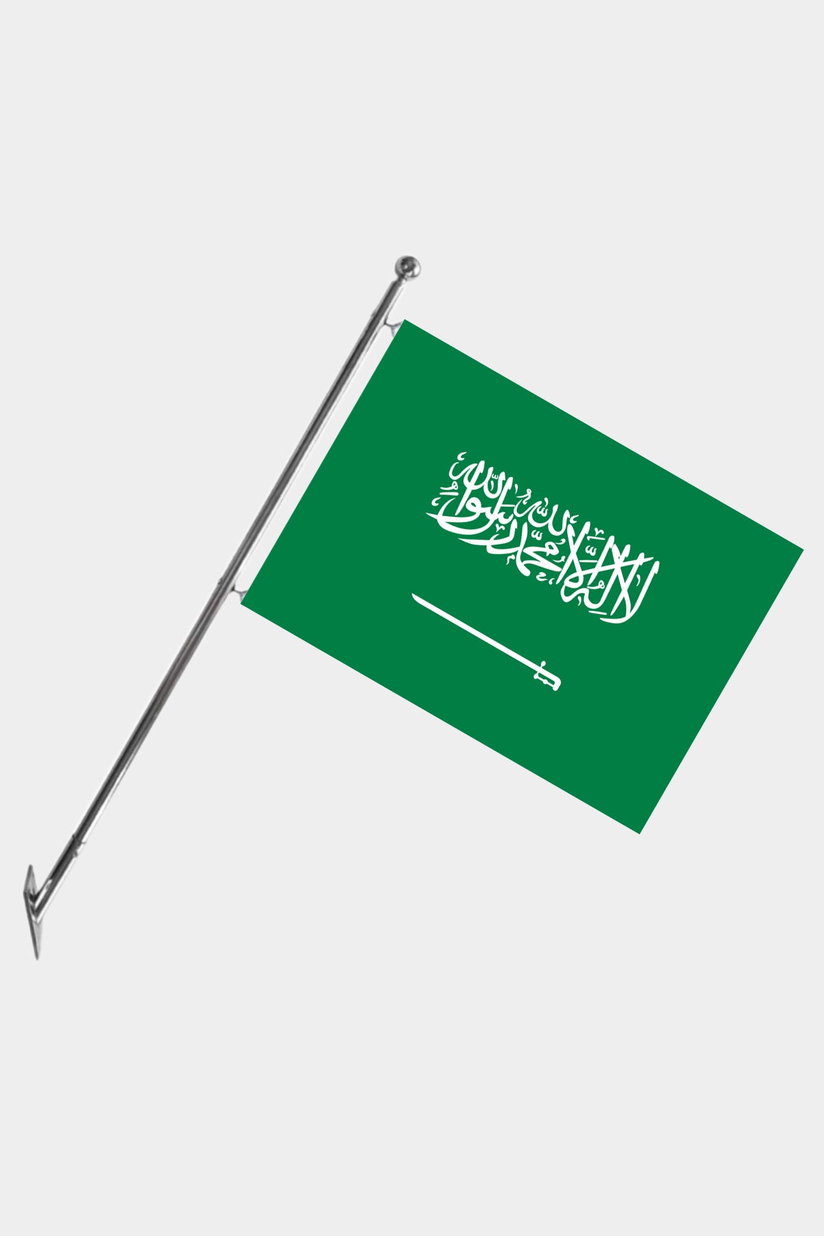 Saudi Arabia Wall-Mounted Telescopic Flagpole Set — Polyester