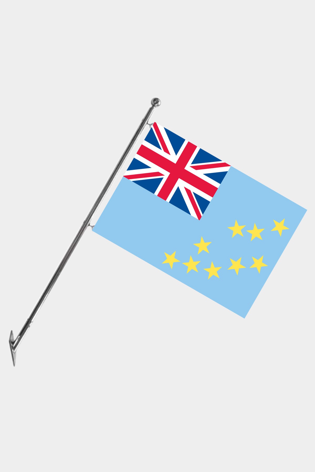 Tuvalu Wall-Mounted Telescopic Flagpole Set — Polyester