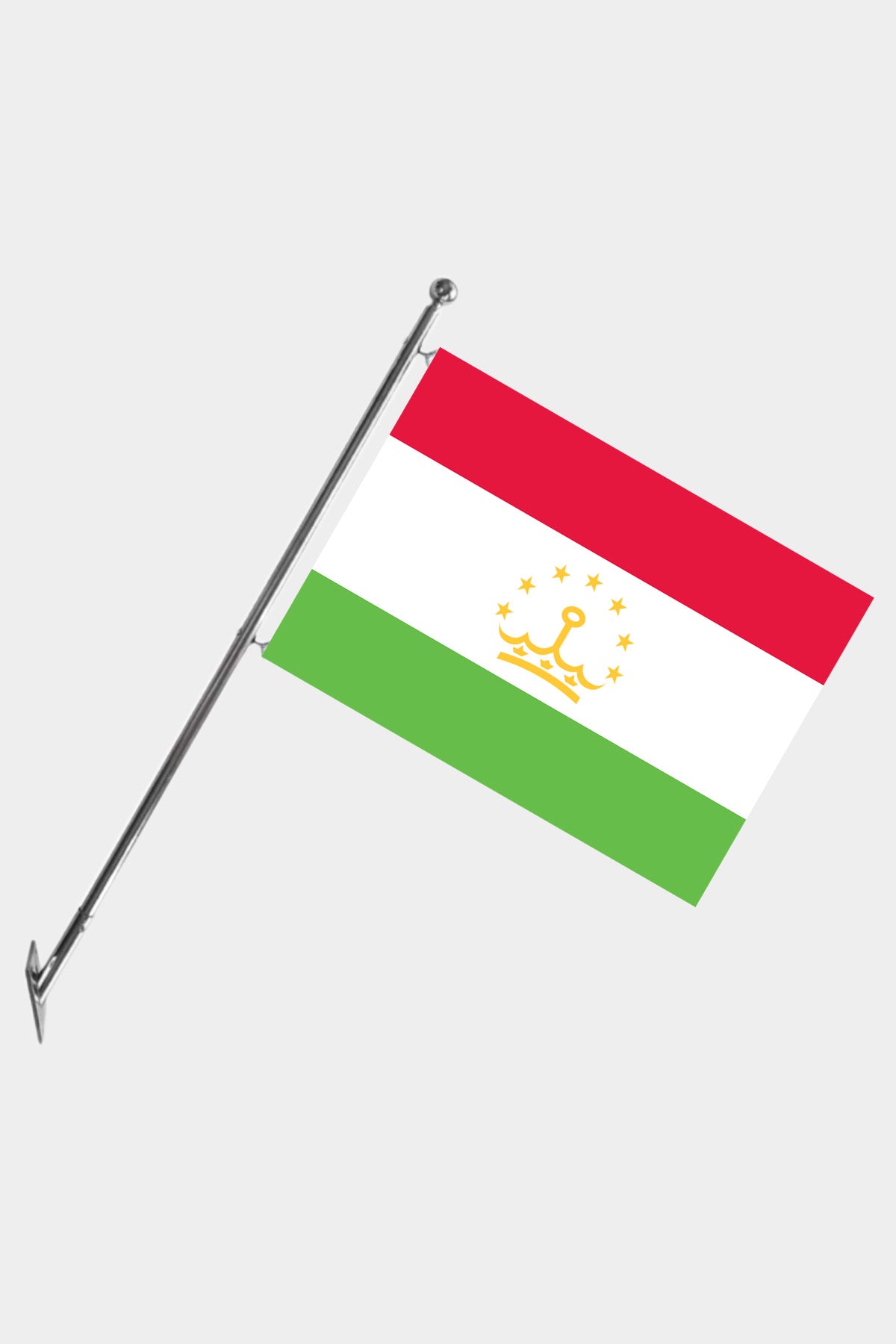 Tajikistan Wall-Mounted Telescopic Flagpole Set — Polyester