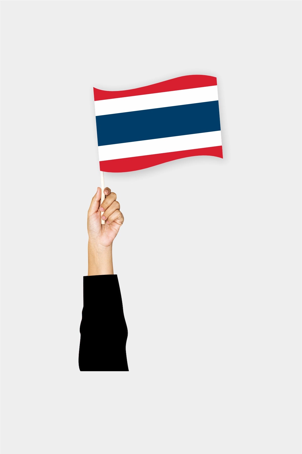 Thailand handheld flag on stick - durable polyester country flag for events and parades