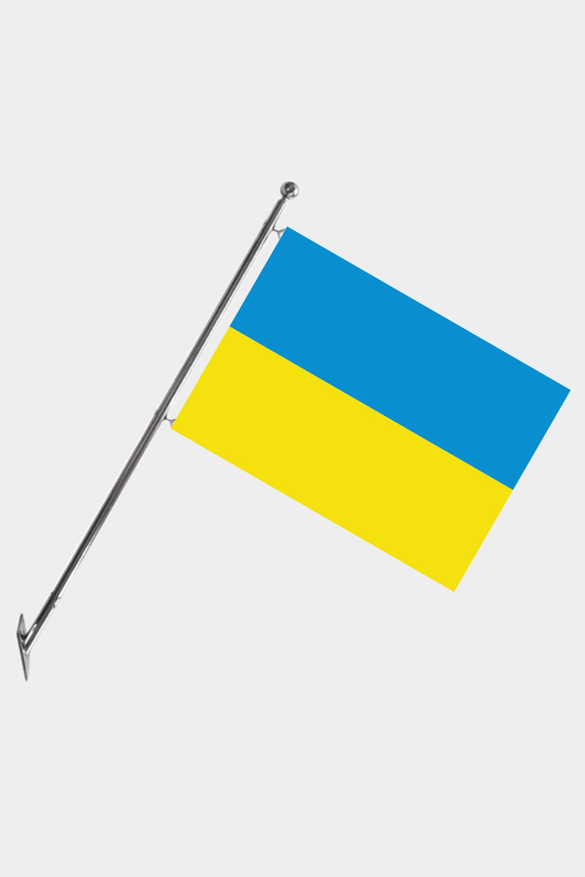 Ukraine Wall-Mounted Telescopic Flagpole Set — Polyester