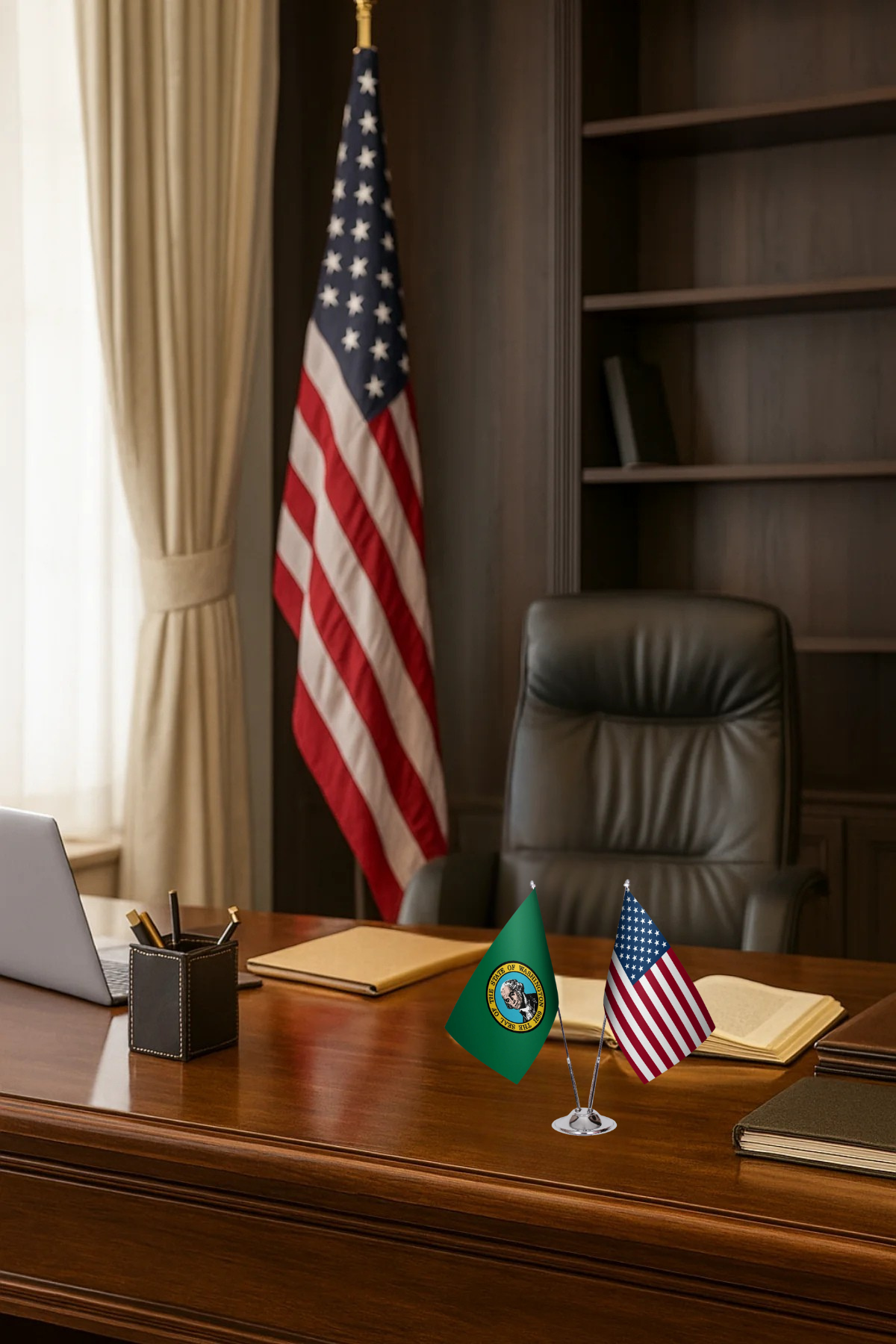 Washington Gold Desk Flag