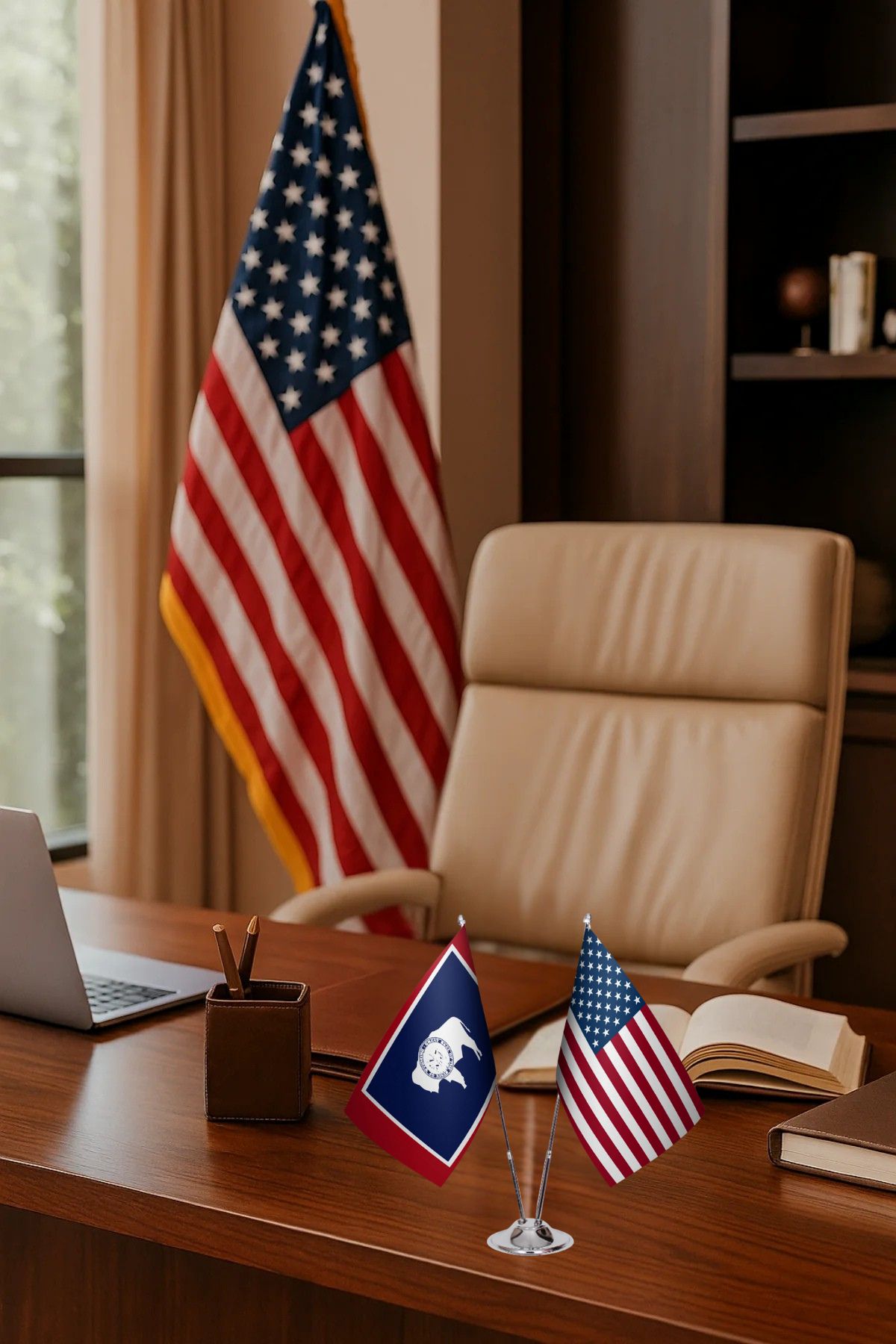Wyoming Gold Desk Flag