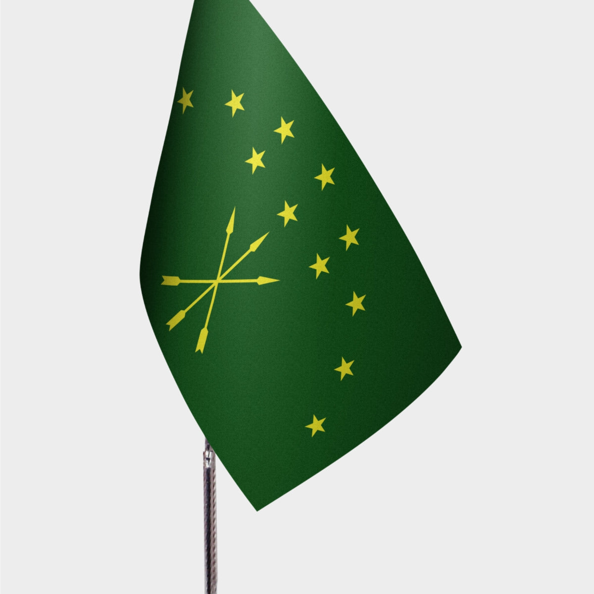 Adige Desk Flag - Premium Double-Layer Satin with Chrome L-Shaped Stand | Professional Quality Country Desk Flag for Government Offices and Institutions