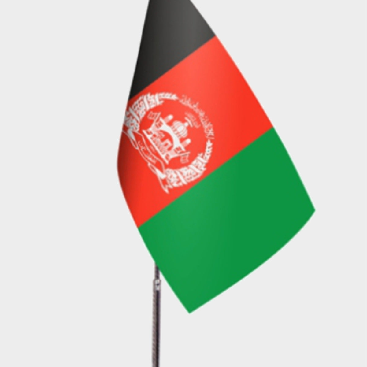 Afghanistan Desk Flag - Premium Double-Layer Satin with Chrome L-Shaped Stand | Professional Quality Country Desk Flag for Government Offices and Institutions