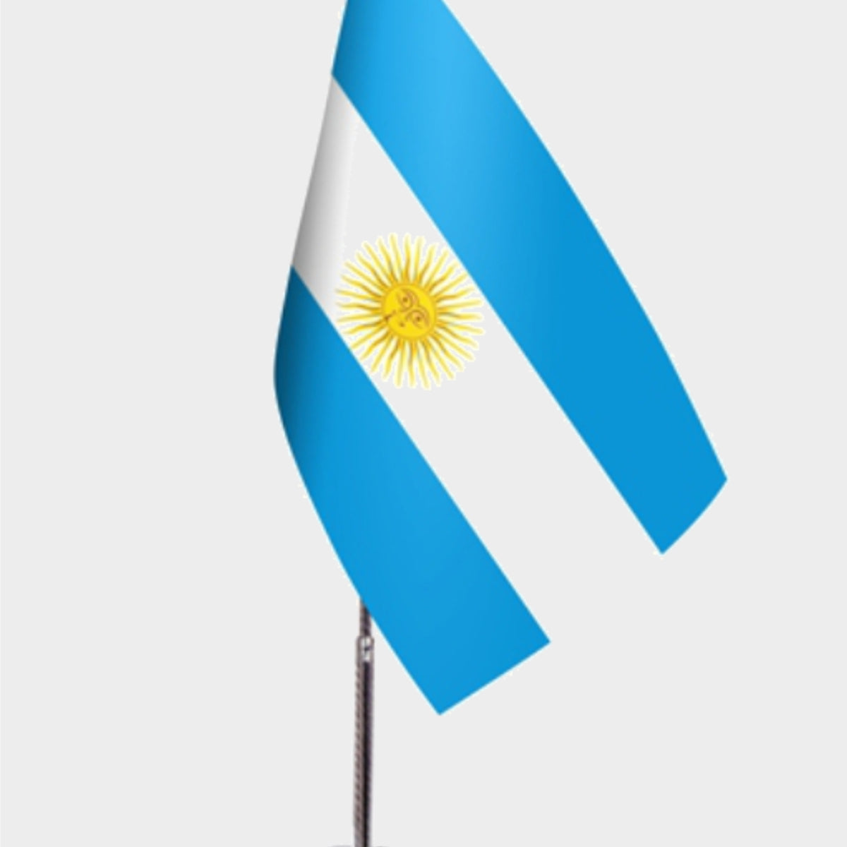 Argentine Desk Flag - Premium Double-Layer Satin with Chrome L-Shaped Stand | Professional Quality Country Desk Flag for Government Offices and Institutions