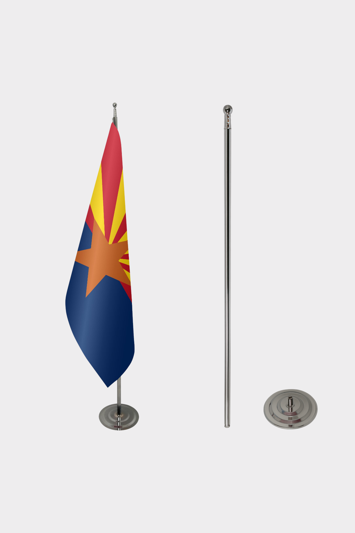 Arizona Makam Bayrağı — Krom Direkli Varyant