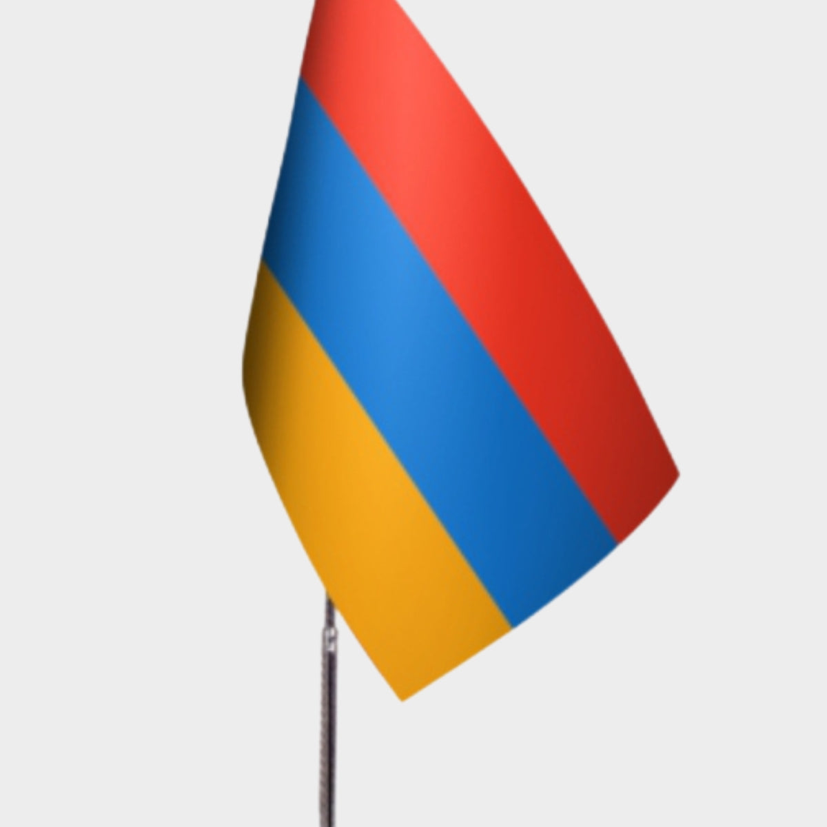 Armenia Desk Flag - Premium Double-Layer Satin with Chrome L-Shaped Stand | Professional Quality Country Desk Flag for Government Offices and Institutions