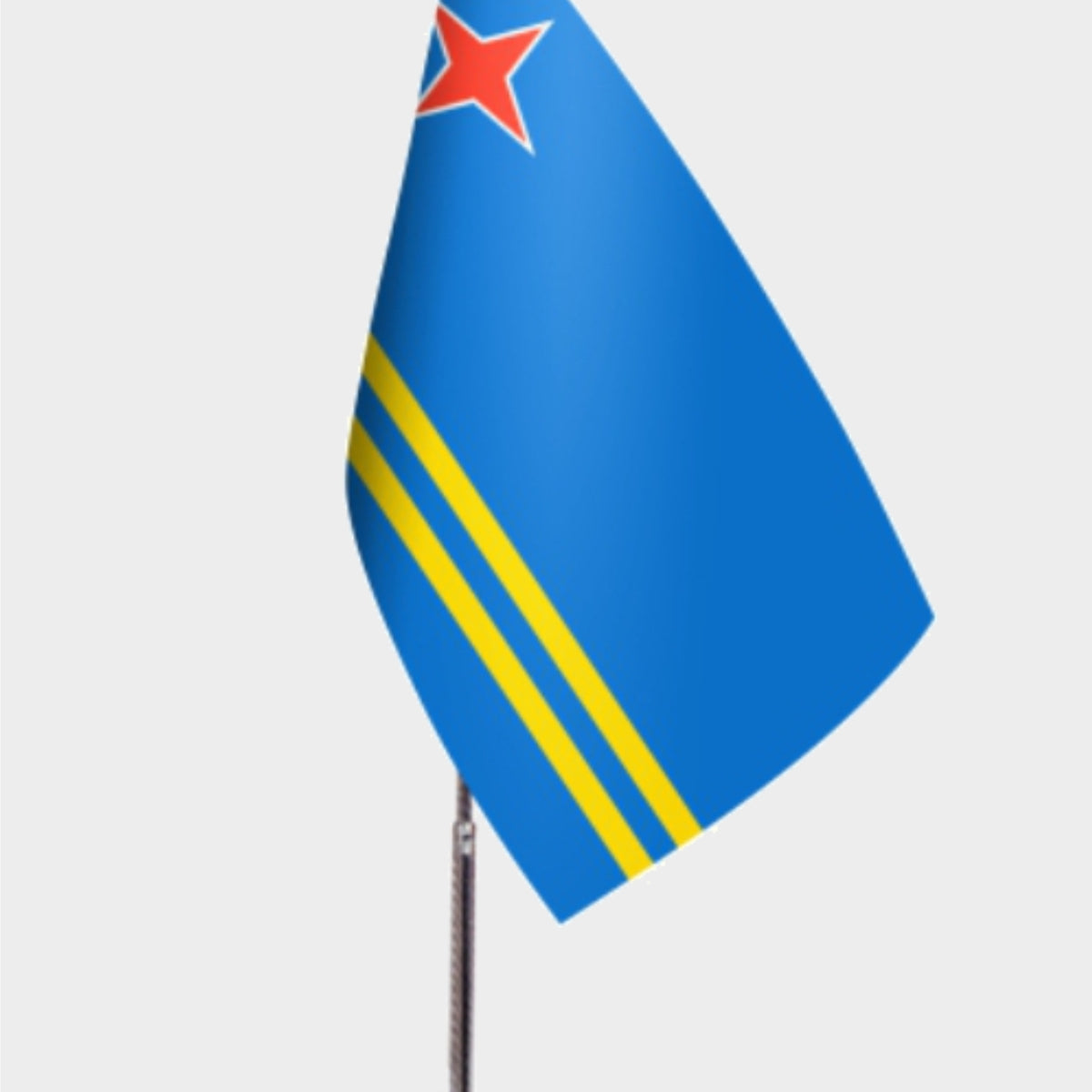 Arruba Desk Flag - Premium Double-Layer Satin with Chrome L-Shaped Stand | Professional Quality Country Desk Flag for Government Offices and Institutions