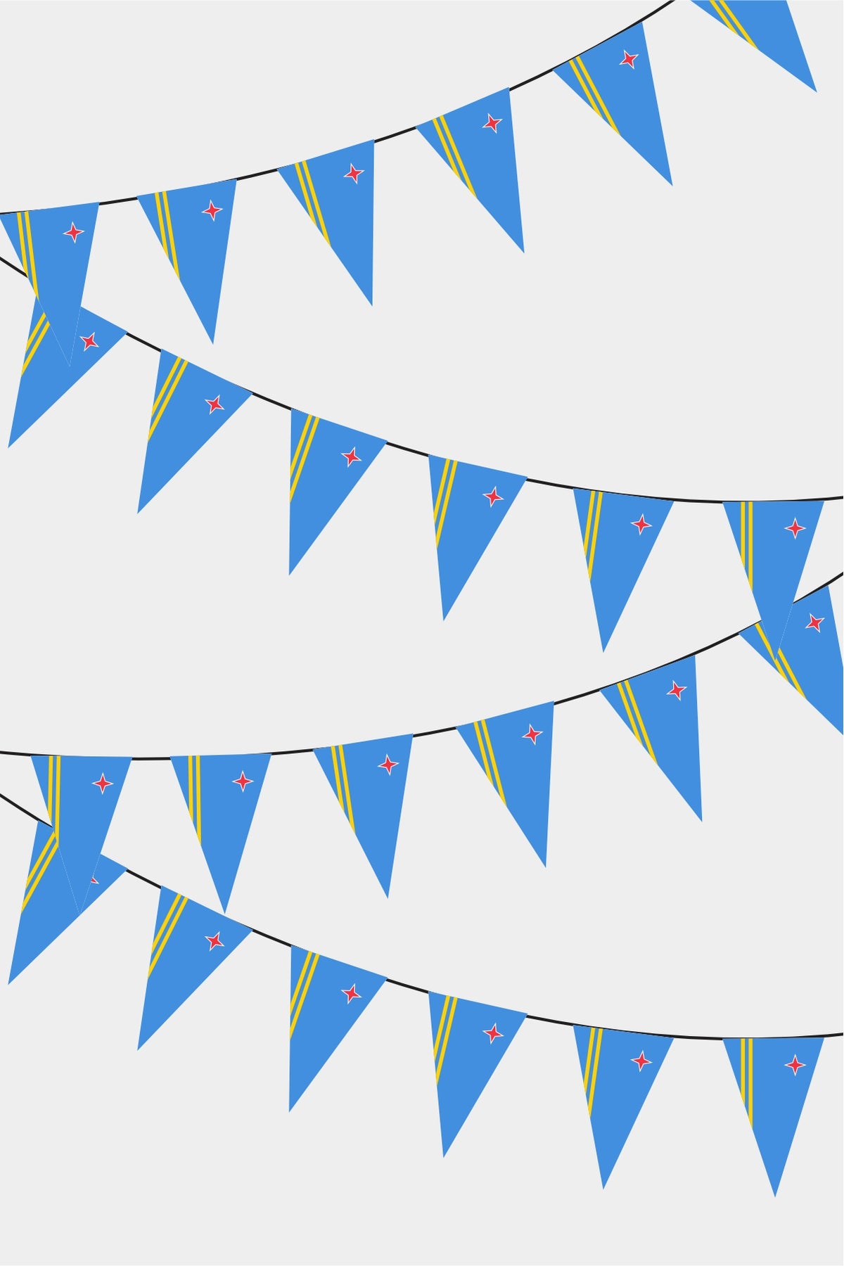 Aruba Triangular Flag Bunting - 50 Meters Premium Pennant Flags for Party Decoration | Professional Quality Raschel Fabric