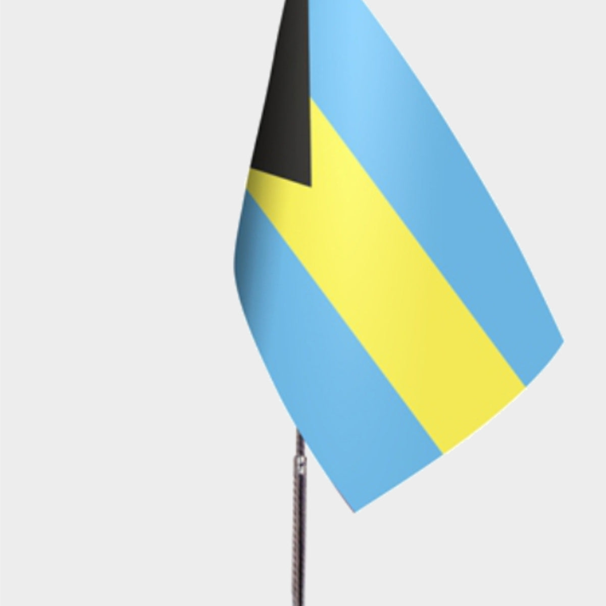 Bahama Desk Flag - Premium Double-Layer Satin with Chrome L-Shaped Stand | Professional Quality Country Desk Flag for Government Offices and Institutions