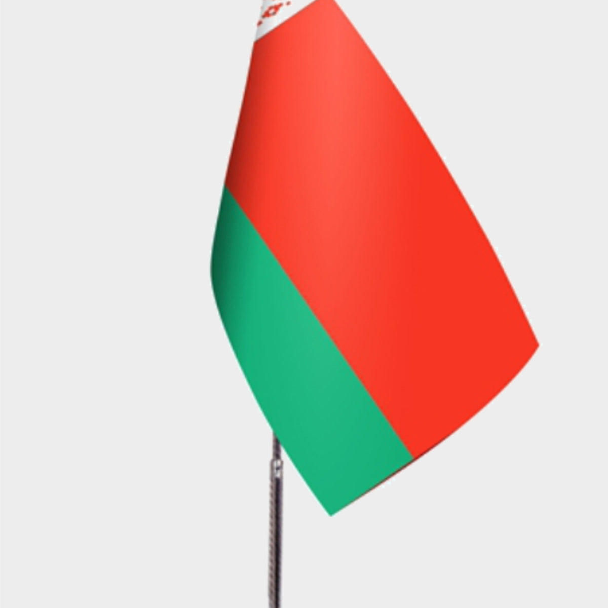 Belarus Desk Flag - Premium Double-Layer Satin with Chrome L-Shaped Stand | Professional Quality Country Desk Flag for Government Offices and Institutions