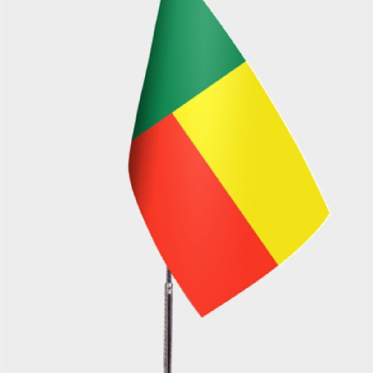 Benin Desk Flag - Premium Double-Layer Satin with Chrome L-Shaped Stand | Professional Quality Country Desk Flag for Government Offices and Institutions
