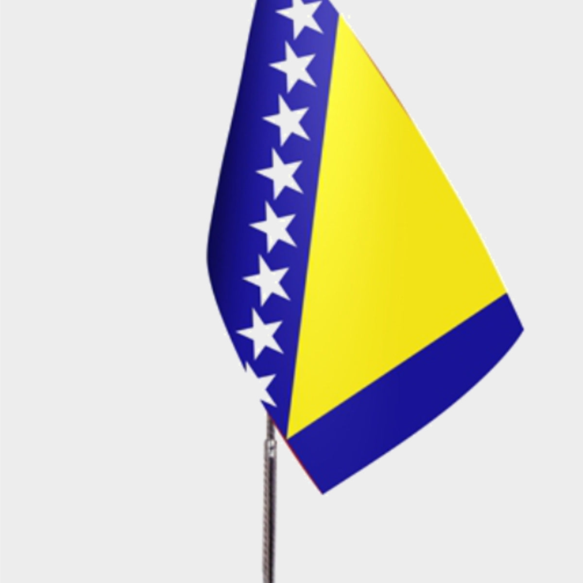 Bosna and Herzegovina Desk Flag - Premium Double-Layer Satin with Chrome L-Shaped Stand | Professional Quality Country Desk Flag for Government Offices and Institutions
