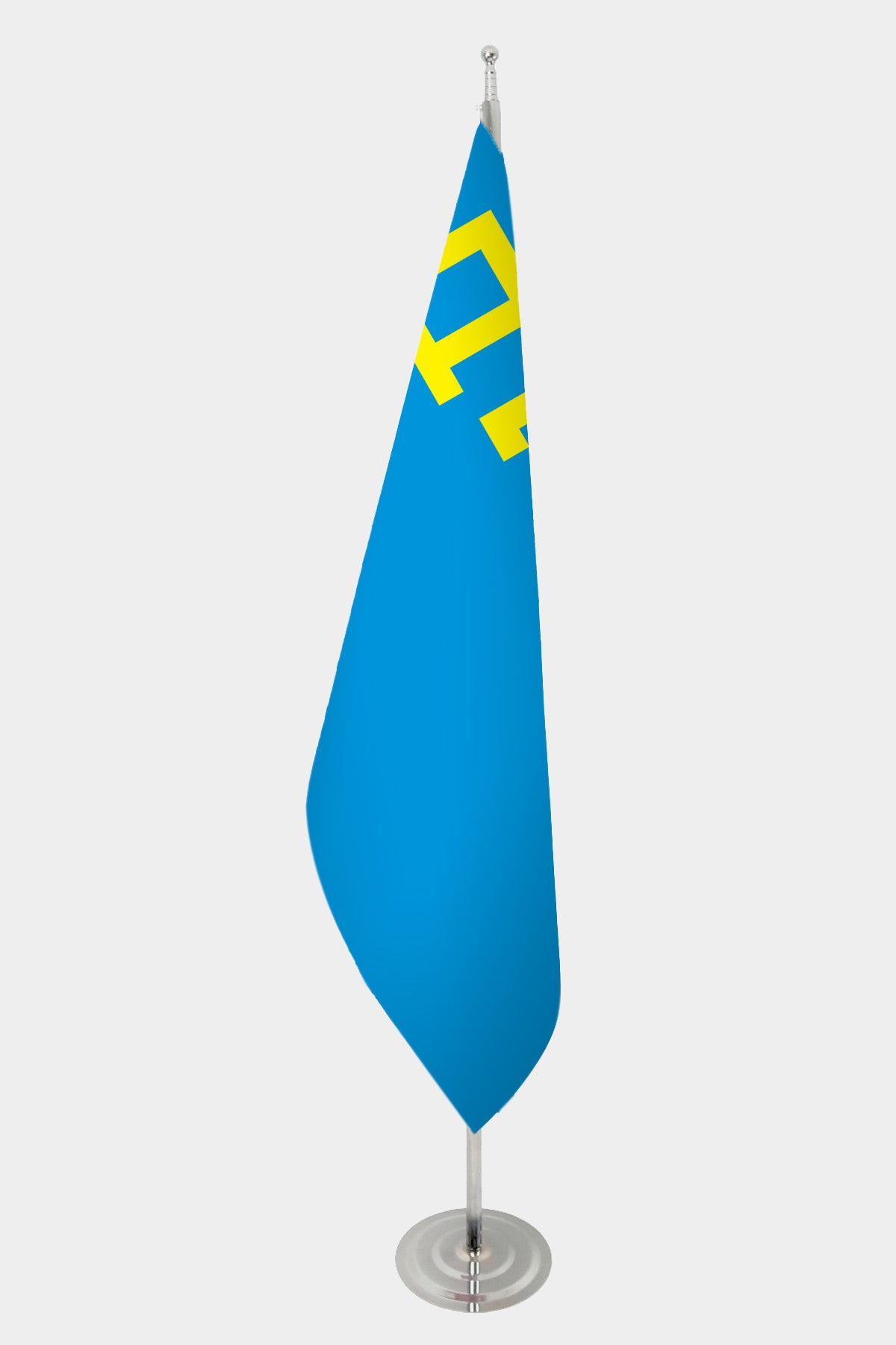 Crimean Tatar Official Indoor Flag — Double Satin, Chrome Pole