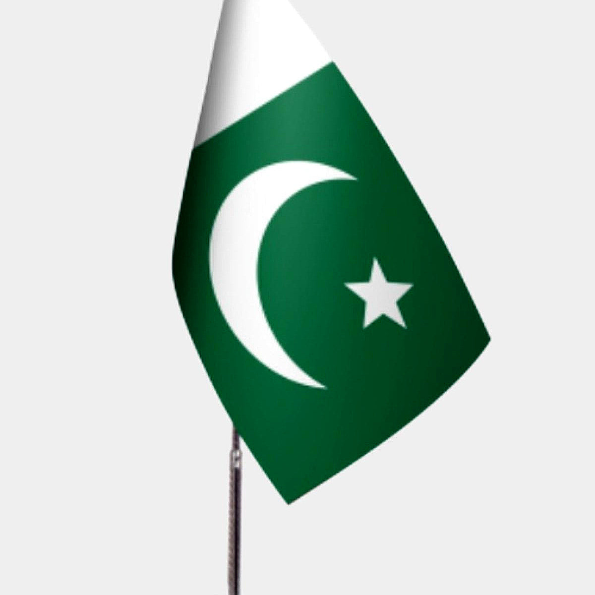 Pakistan Desk Flag - Premium Double-Layer Satin with Chrome L-Shaped Stand | Professional Quality Country Desk Flag for Government Offices and Institutions