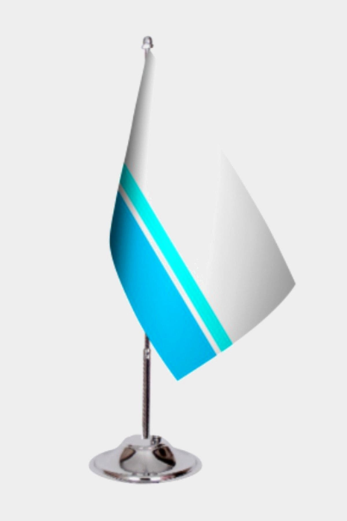 Mountain Altay Desk Flag - Premium Double-Layer Satin with Chrome L-Shaped Stand | Professional Quality Country Desk Flag for Government Offices and Institutions