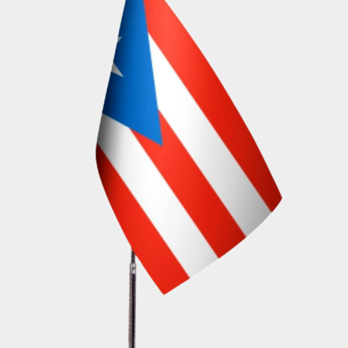 Puerto Rico Desk Flag - Premium Double-Layer Satin with Chrome L-Shaped Stand | Professional Quality Country Desk Flag for Government Offices and Institutions