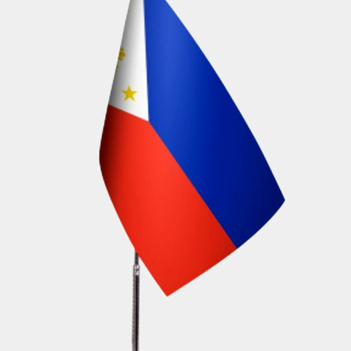 Philippines Desk Flag - Premium Double-Layer Satin with Chrome L-Shaped Stand | Professional Quality Country Desk Flag for Government Offices and Institutions