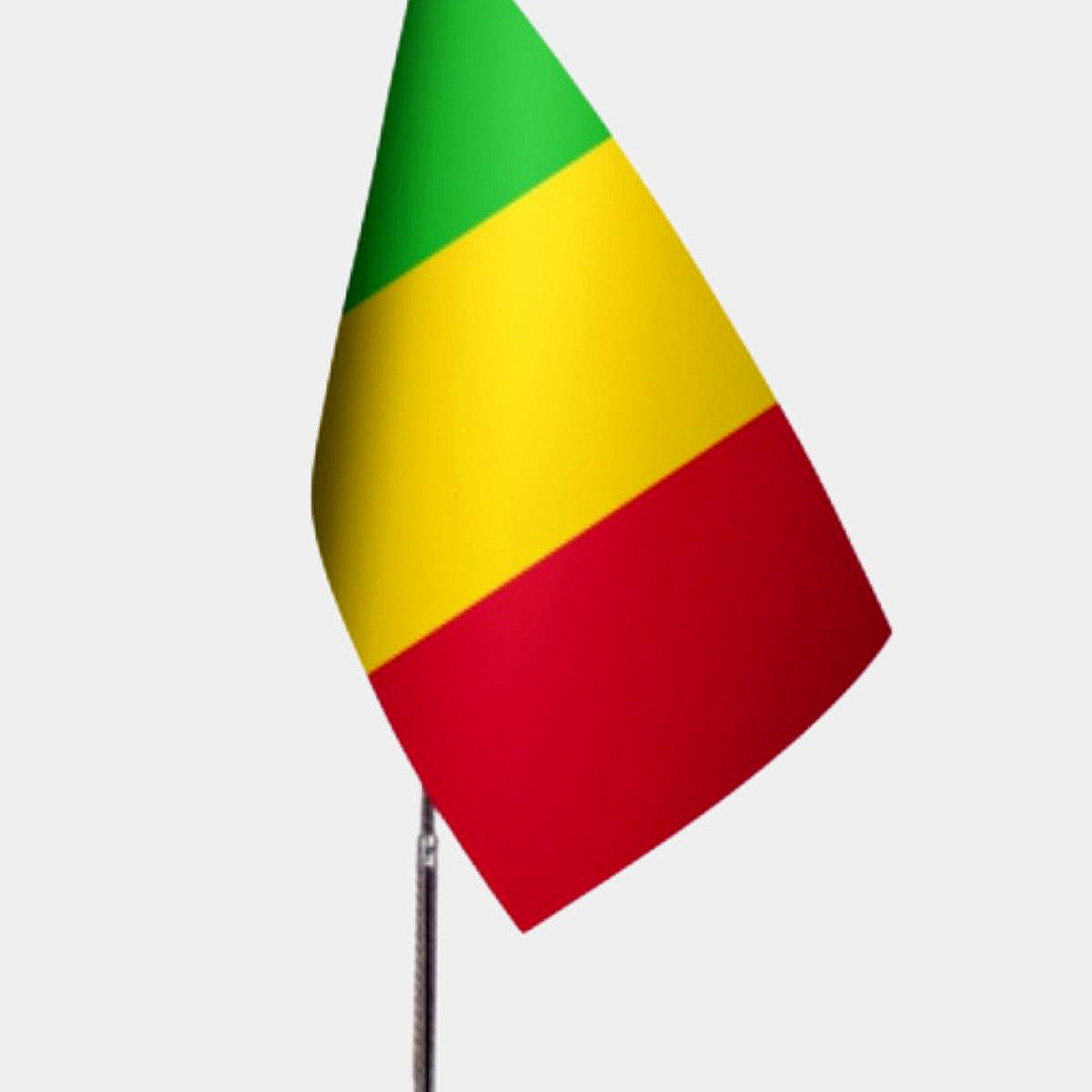Mali Desk Flag - Premium Double-Layer Satin with Chrome L-Shaped Stand | Professional Quality Country Desk Flag for Government Offices and Institutions
