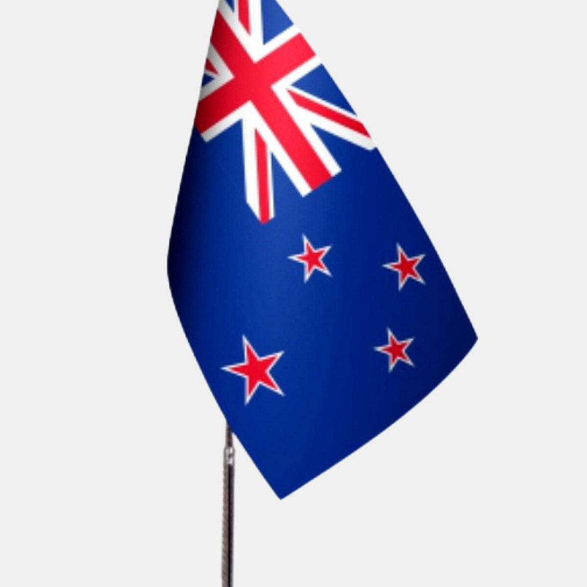 New Zealand Desk Flag - Premium Double-Layer Satin with Chrome L-Shaped Stand | Professional Quality Country Desk Flag for Government Offices and Institutions
