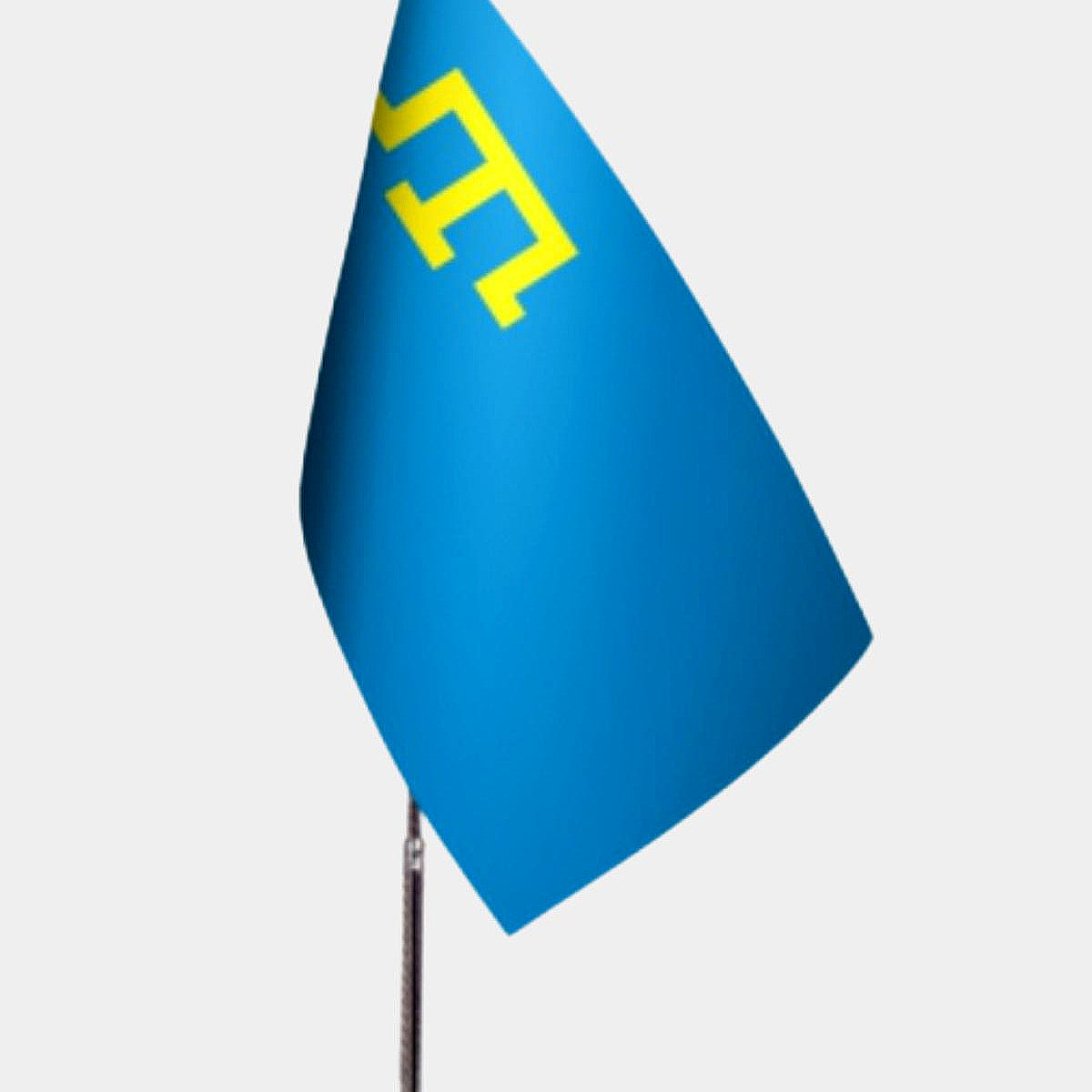 Crimea Desk Flag - Premium Double-Layer Satin with Chrome L-Shaped Stand | Professional Quality Country Desk Flag for Government Offices and Institutions