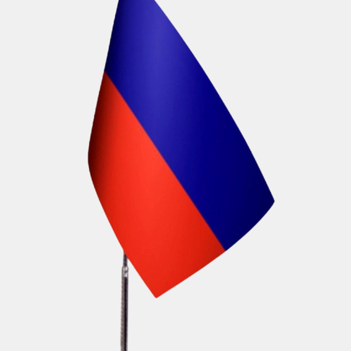 Haiti Desk Flag - Premium Double-Layer Satin with Chrome L-Shaped Stand | Professional Quality Country Desk Flag for Government Offices and Institutions