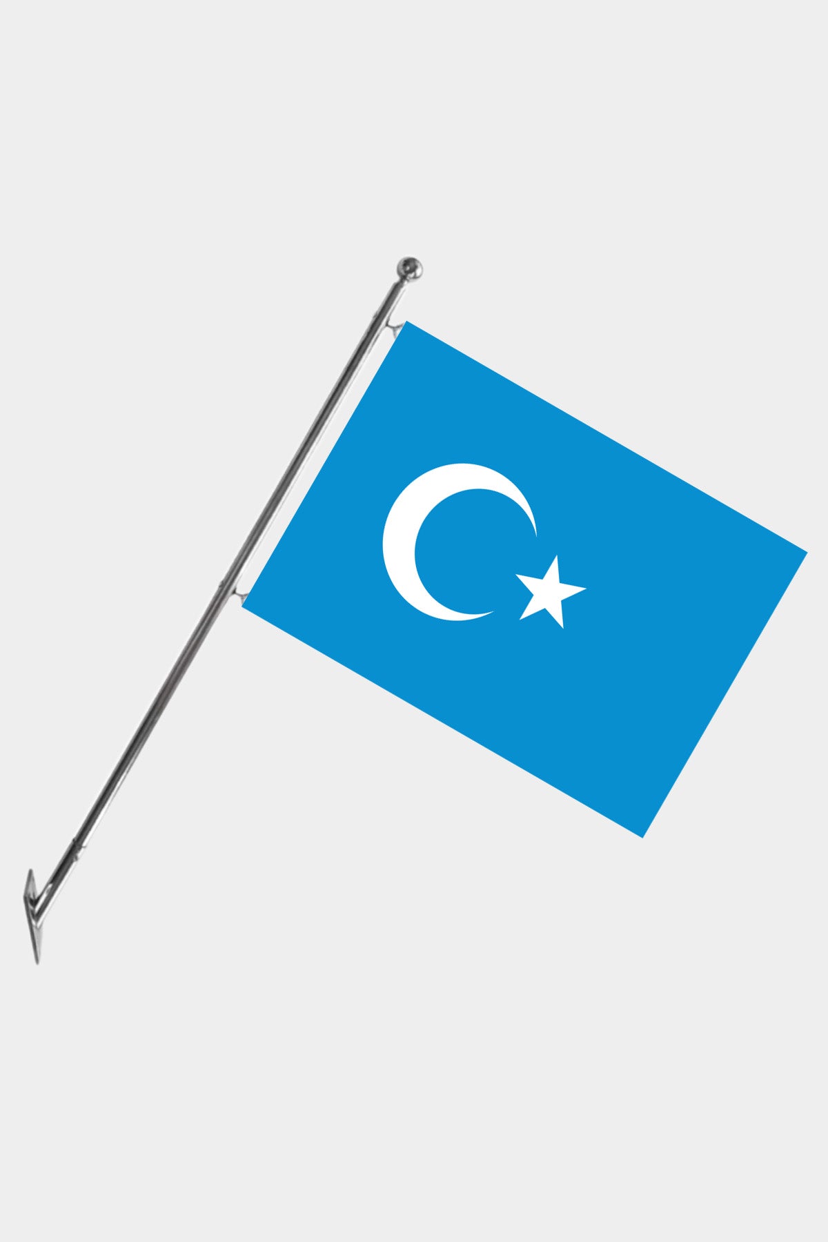 East Turkestan Wall-Mounted Telescopic Flagpole Set — Polyester