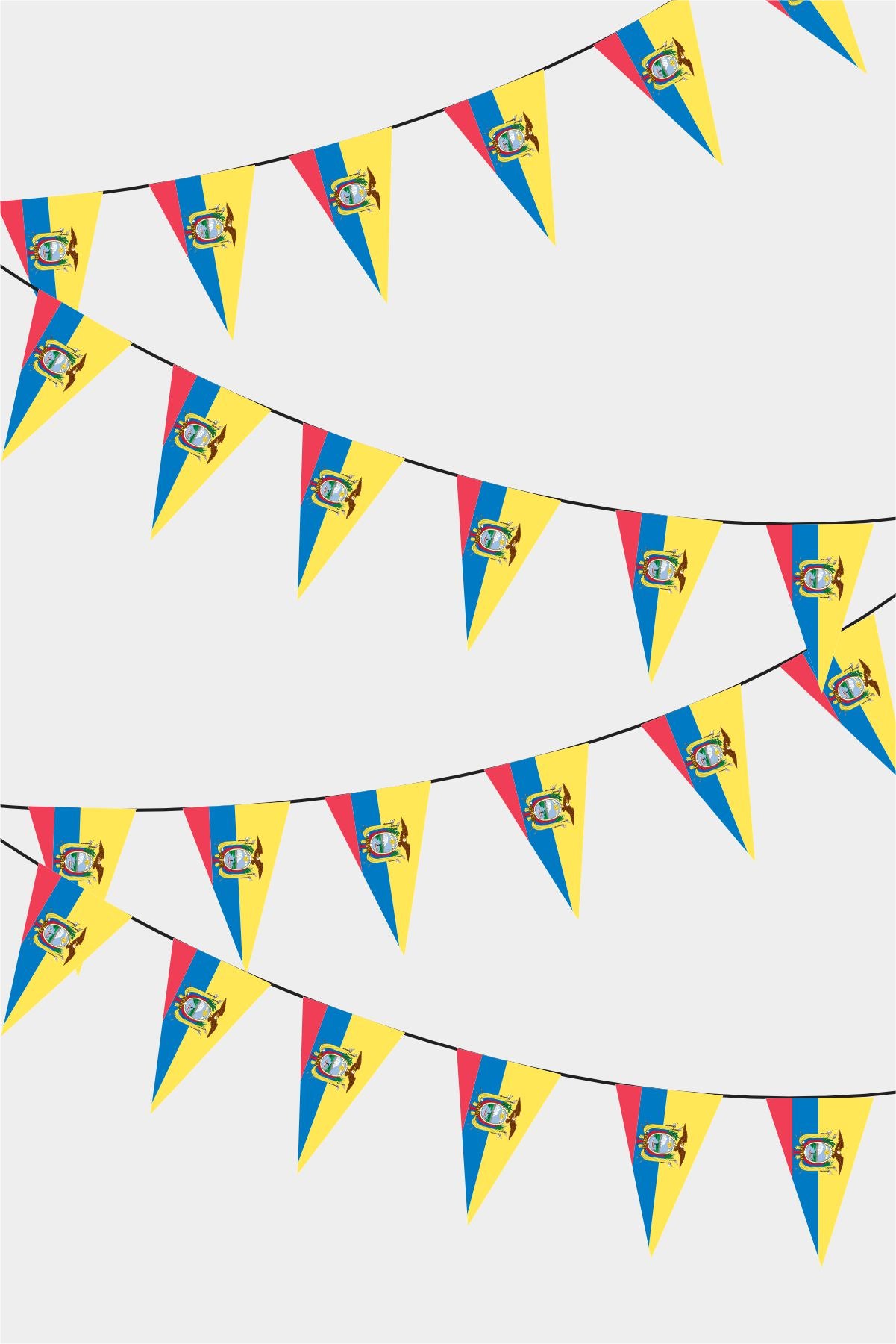 Ekvator Triangular Flag Bunting - 50 Meters Premium Pennant Flags for Party Decoration | Professional Quality Raschel Fabric