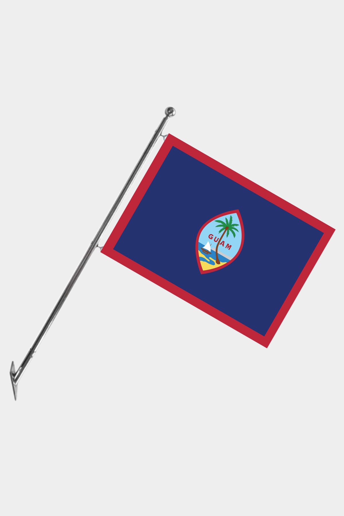 Guam Wall-Mounted Telescopic Flagpole Set — Polyester