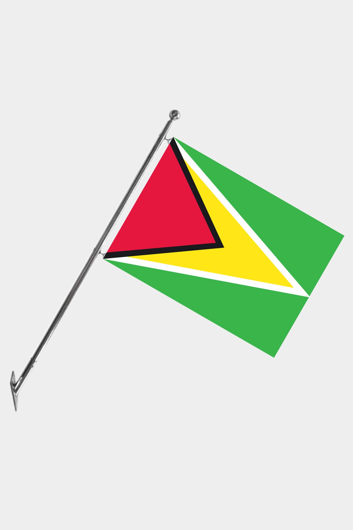 Guyana Wall-Mounted Telescopic Flagpole Set — Polyester