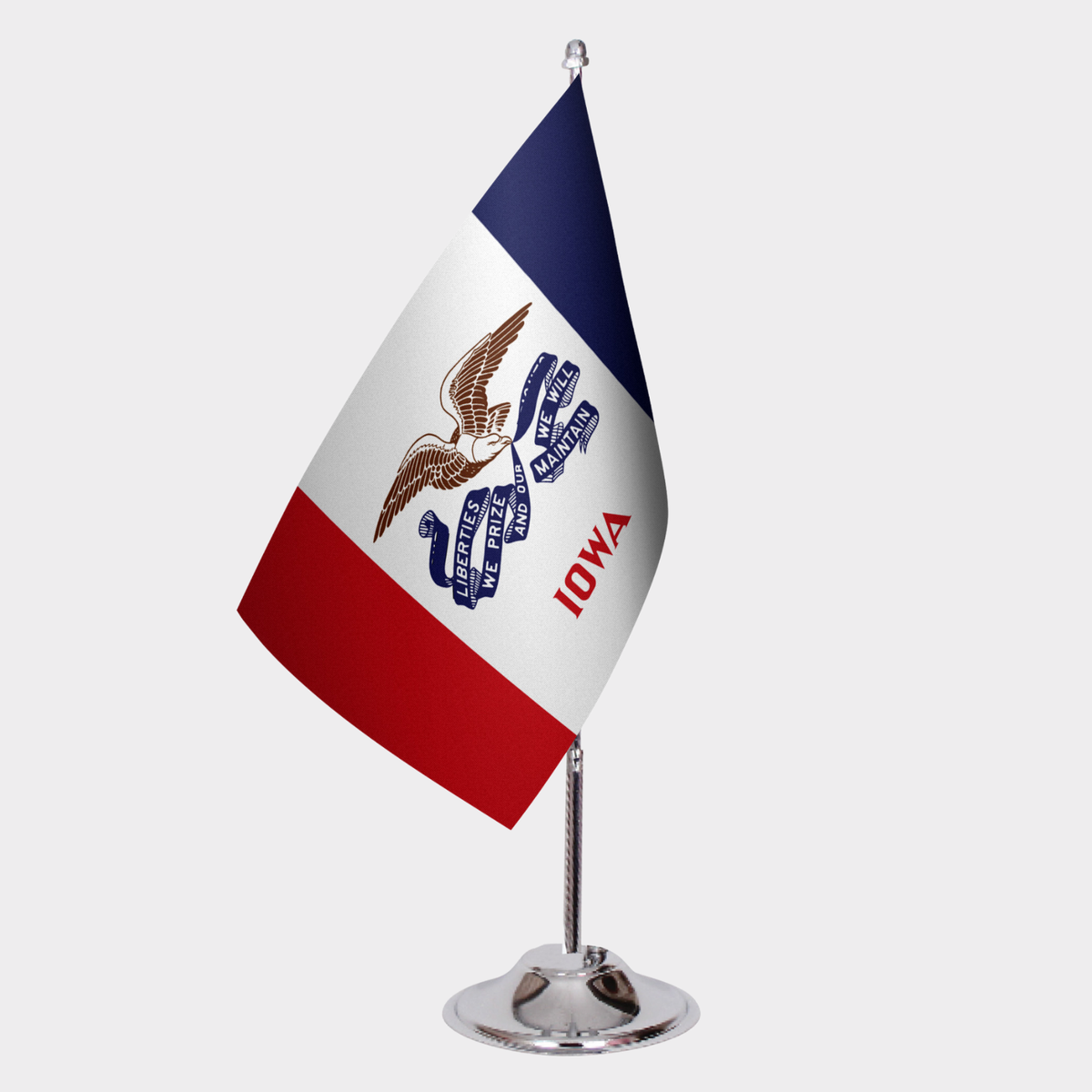 Iowa State Desk Flags — Double Satin