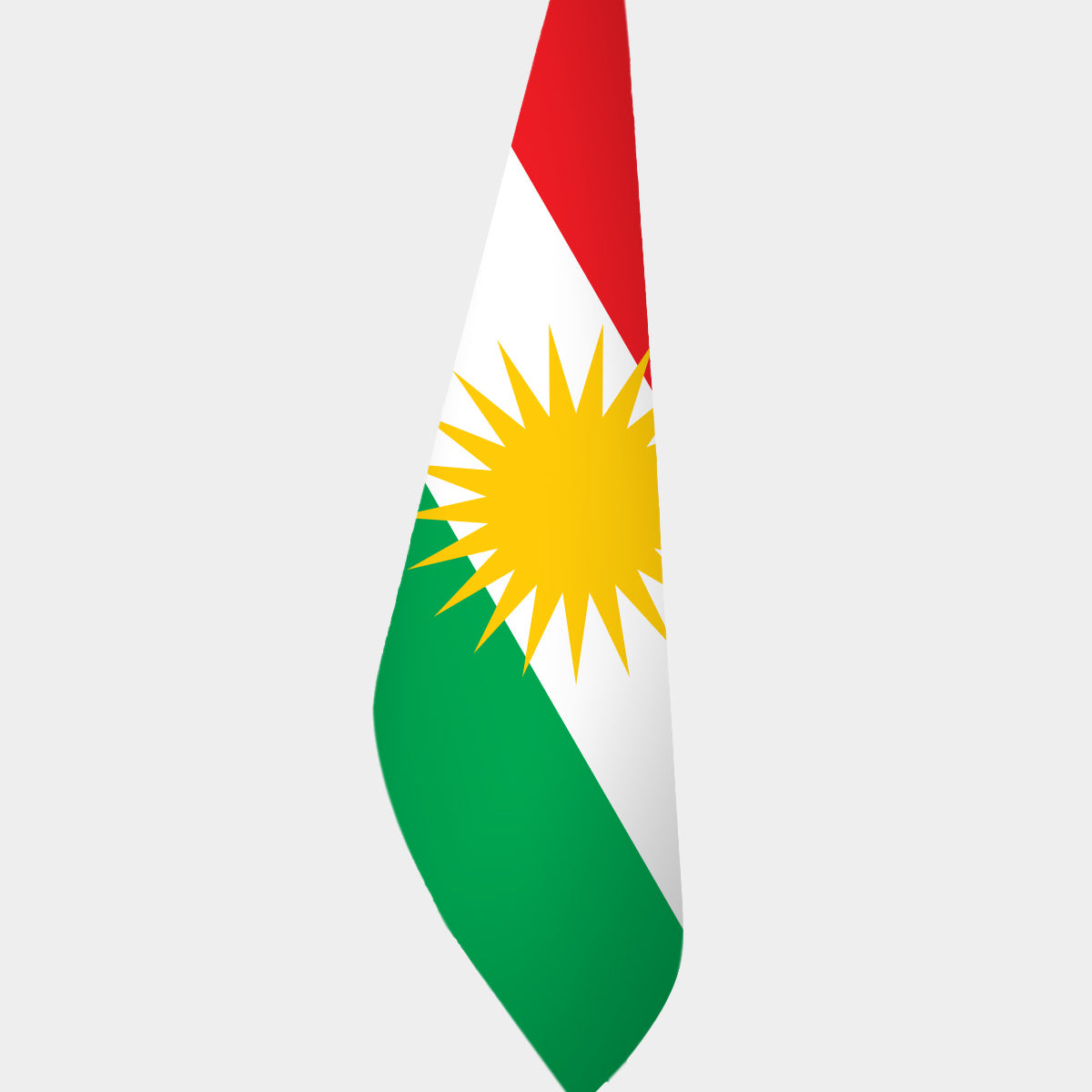 Irak Kürdistanı Makam Bayrağı Seti — Krom Direkli
