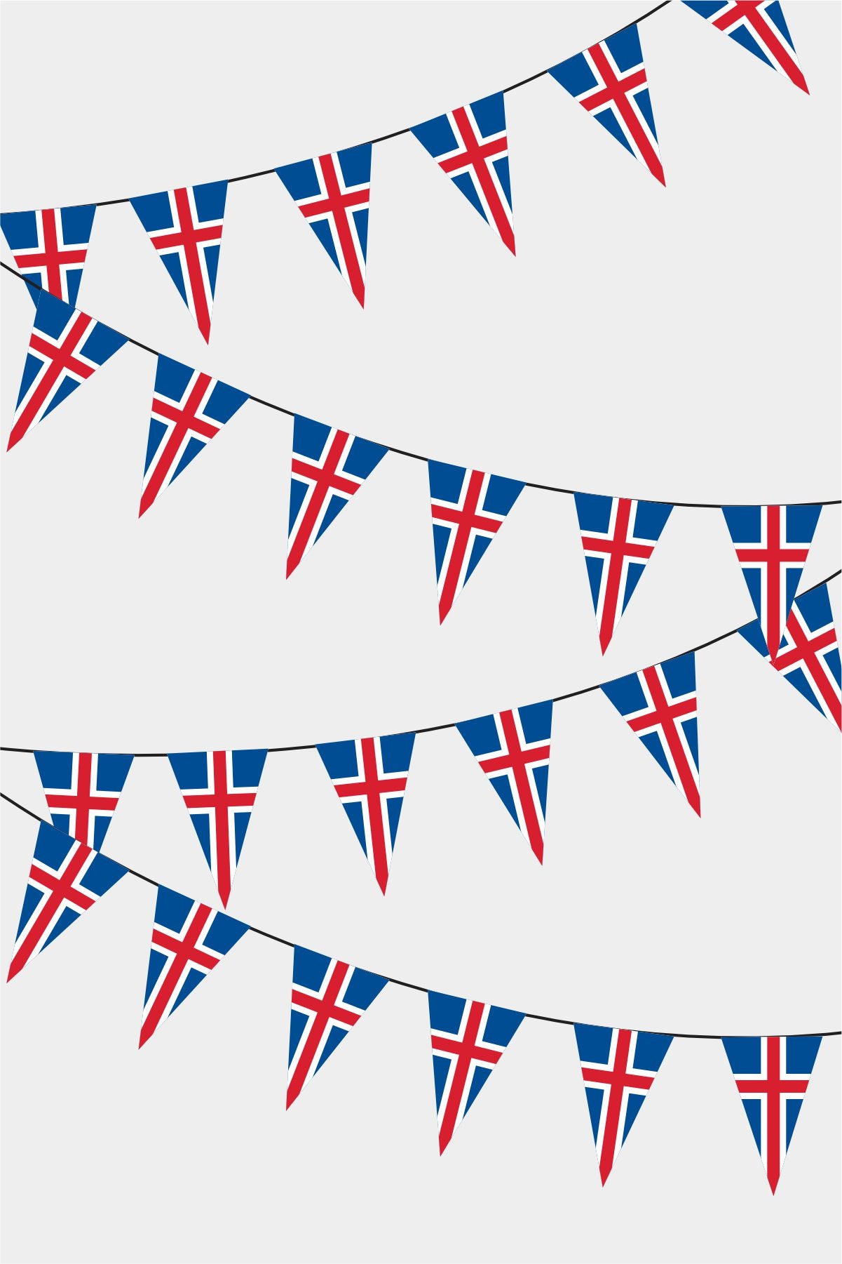 Izlanda Triangular Flag Bunting - 50 Meters Premium Pennant Flags for Party Decoration | Professional Quality Raschel Fabric