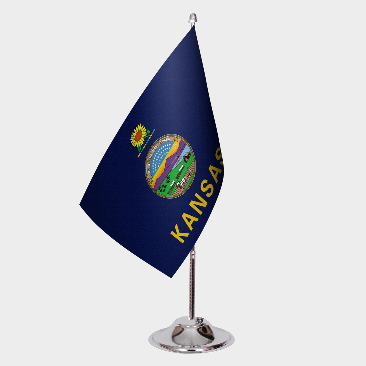 Kansas State Desk Flags — Double Satin