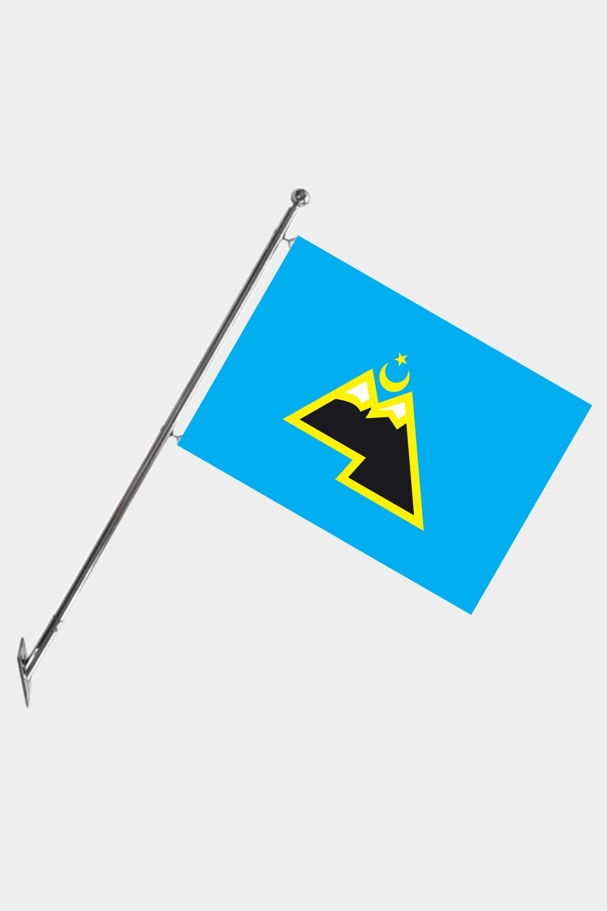 Karachay Wall-Mounted Telescopic Flagpole Set — Polyester