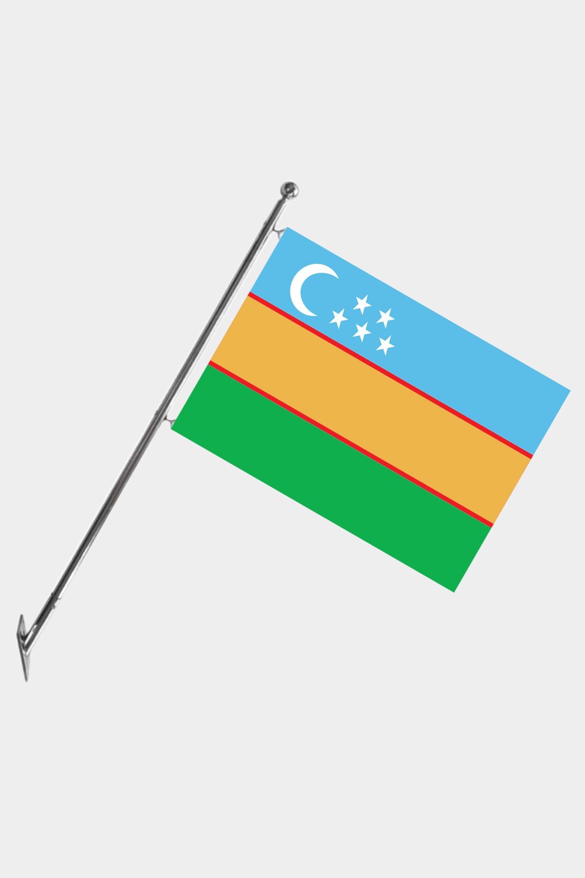 Karakalpakstan Wall-Mounted Telescopic Flagpole Set — Polyester
