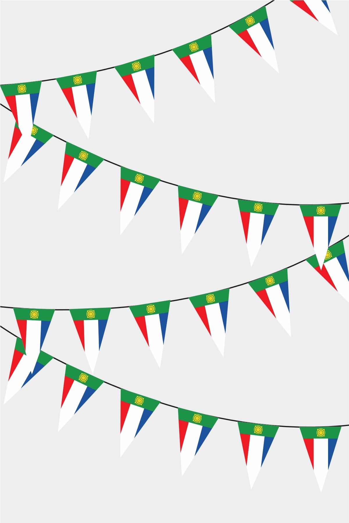 Khakassia Triangular Flag Bunting - 50 Meters Premium Pennant Flags for Party Decoration | Professional Quality Raschel Fabric