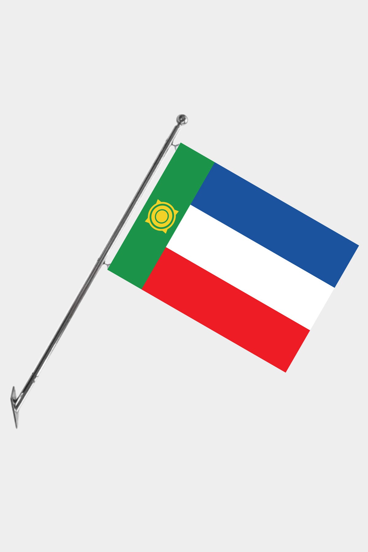 Khakassia Wall-Mounted Telescopic Flagpole Set — Polyester