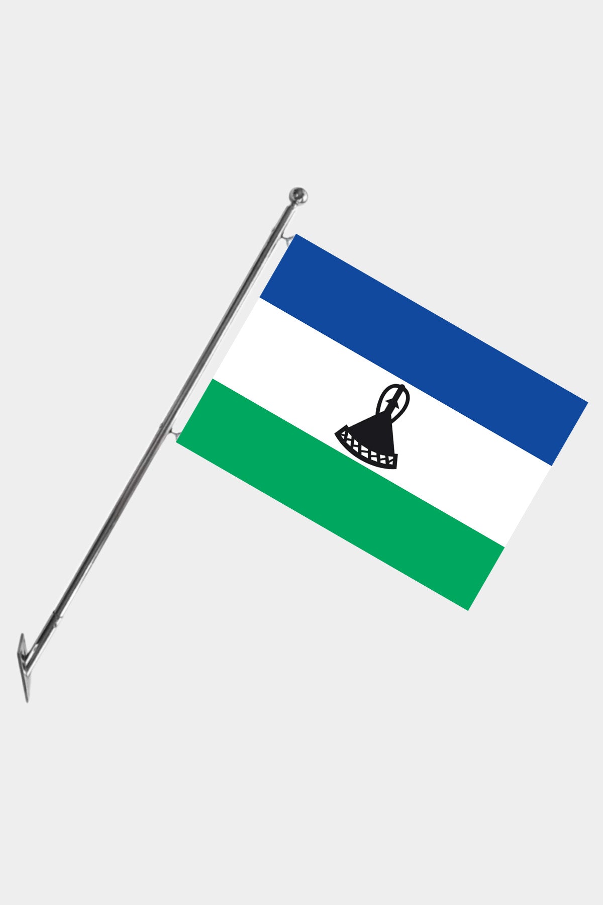 Lesotho Wall-Mounted Telescopic Flagpole Set — Polyester