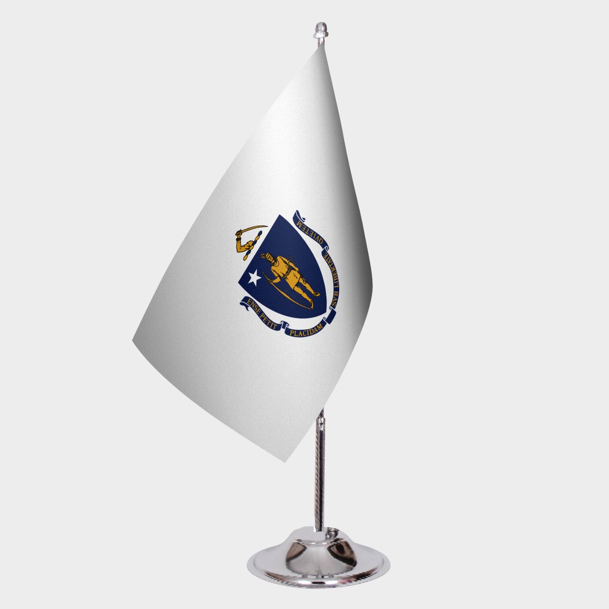 Massachusetts State Desk Flags — Double Satin