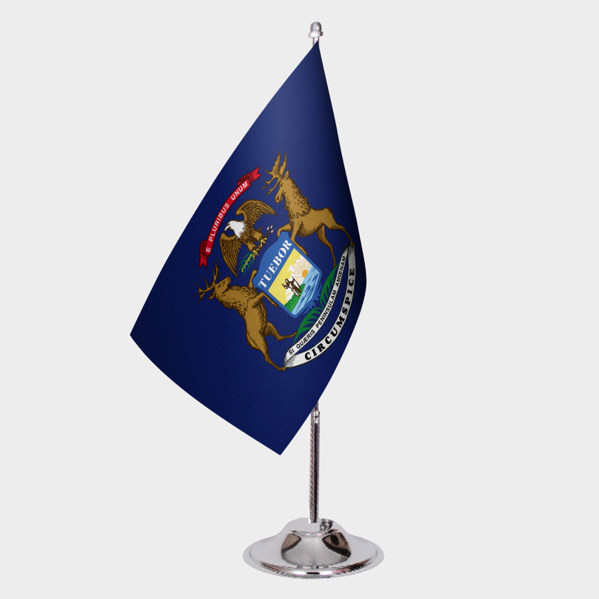 Michigan State Desk Flags — Double Satin