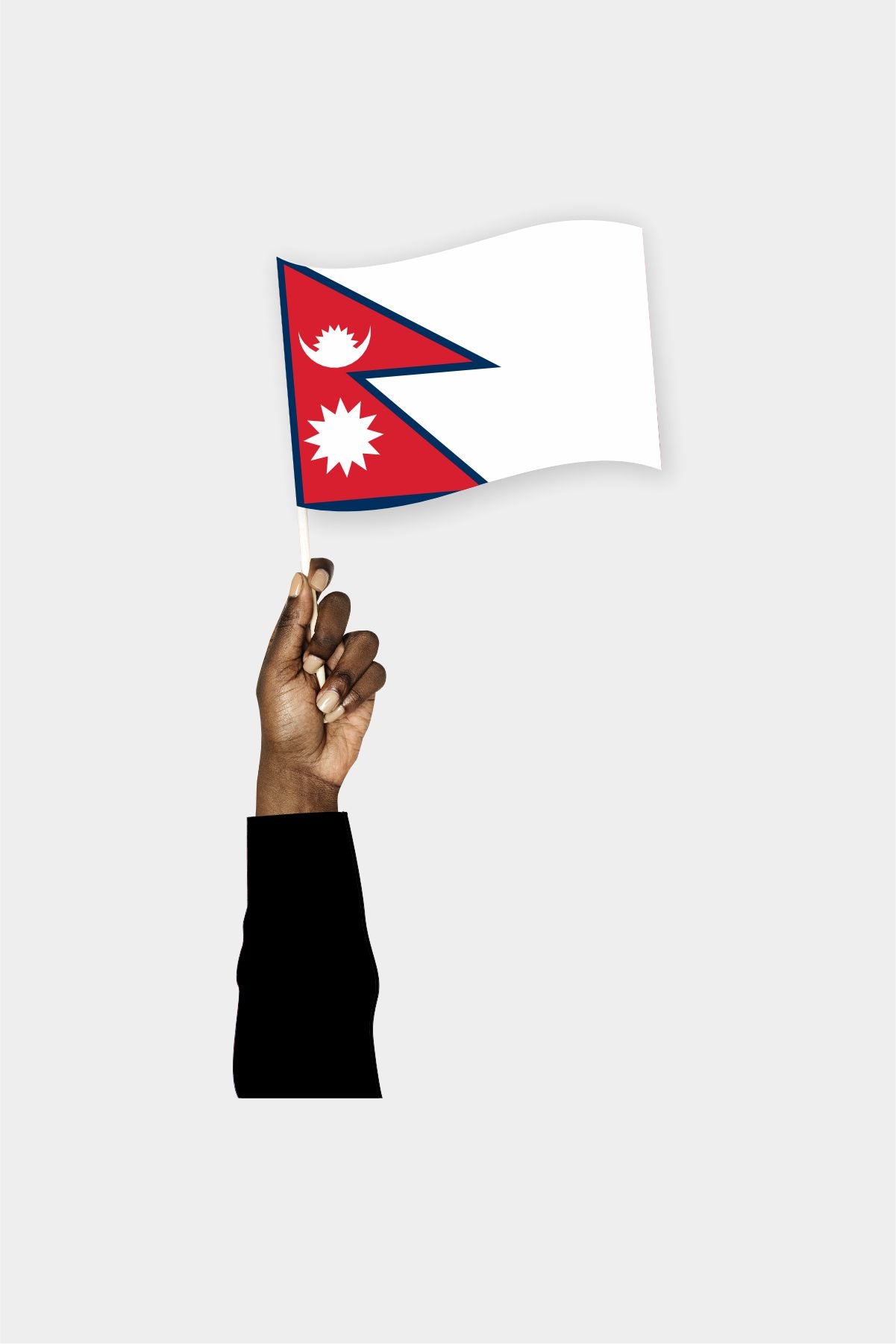 Nepal handheld flag on stick - durable polyester country flag for events and parades