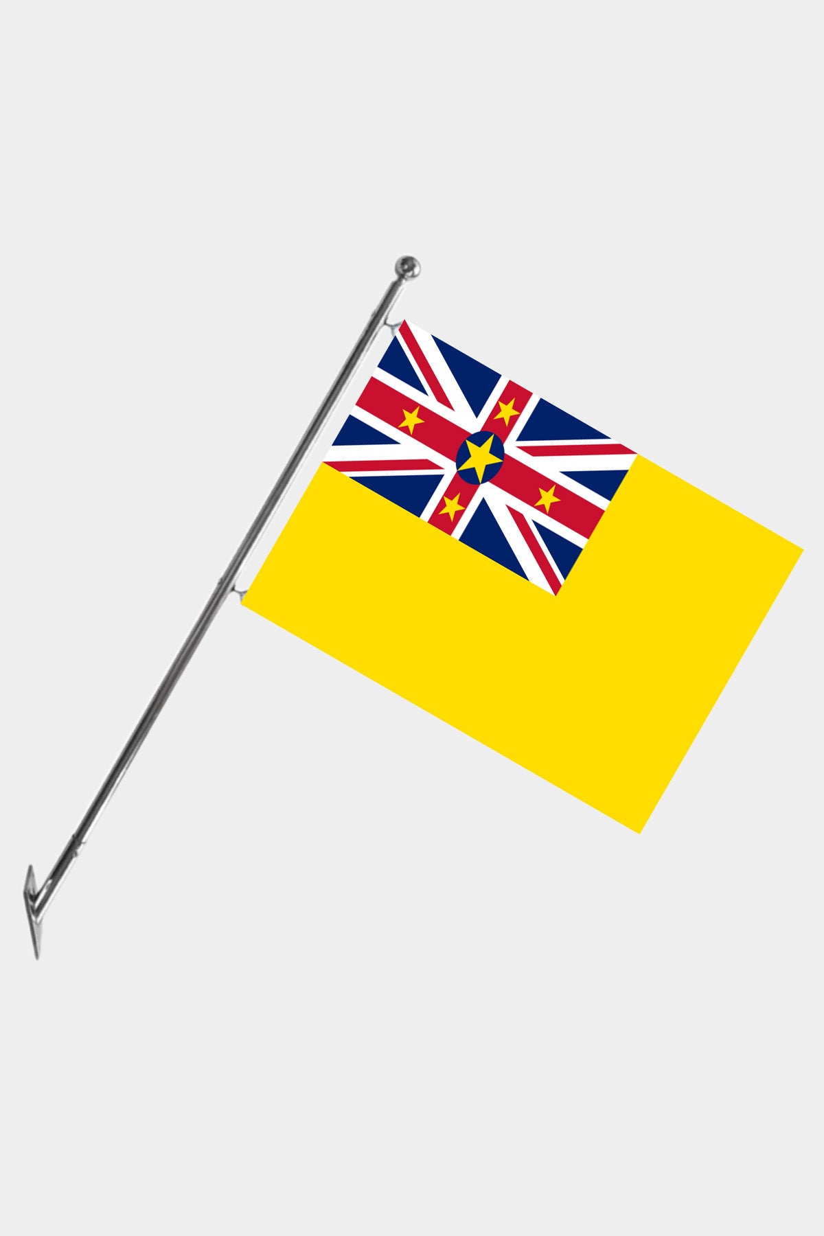 Niue Wall-Mounted Telescopic Flagpole Set — Polyester