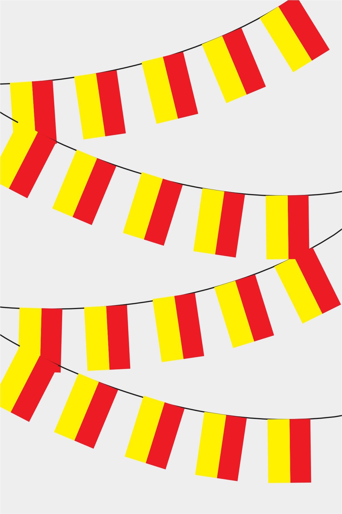 North Ossetia Rectangular Flag Bunting - 50 Meters Premium String Flags for Party Decoration | Professional Quality Raschel Fabric