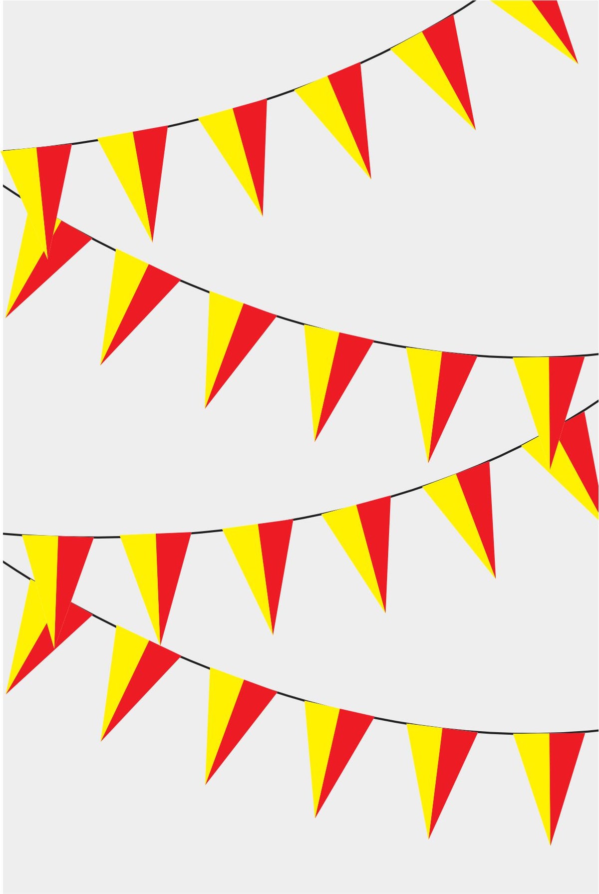 North Ossetia Triangular Flag Bunting - 50 Meters Premium Pennant Flags for Party Decoration | Professional Quality Raschel Fabric