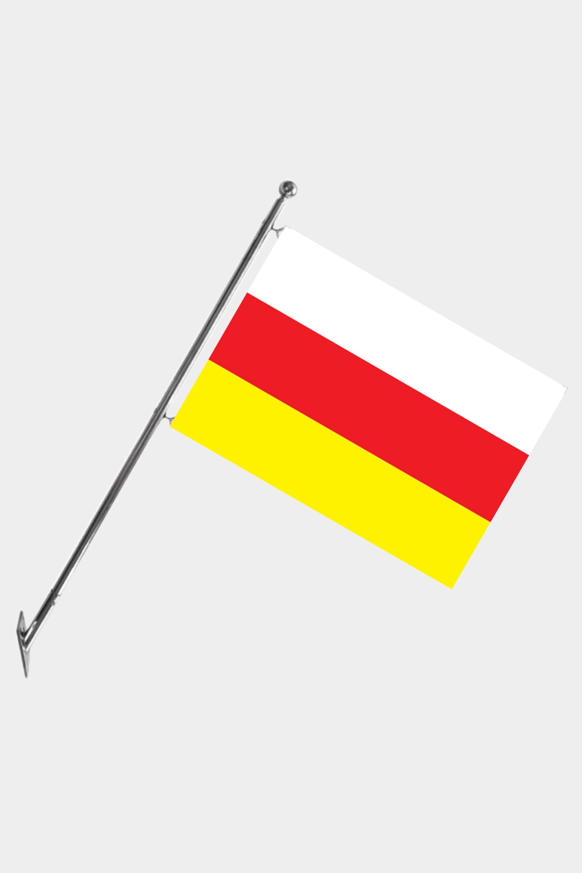 North Ossetia Wall-Mounted Telescopic Flagpole Set — Polyester