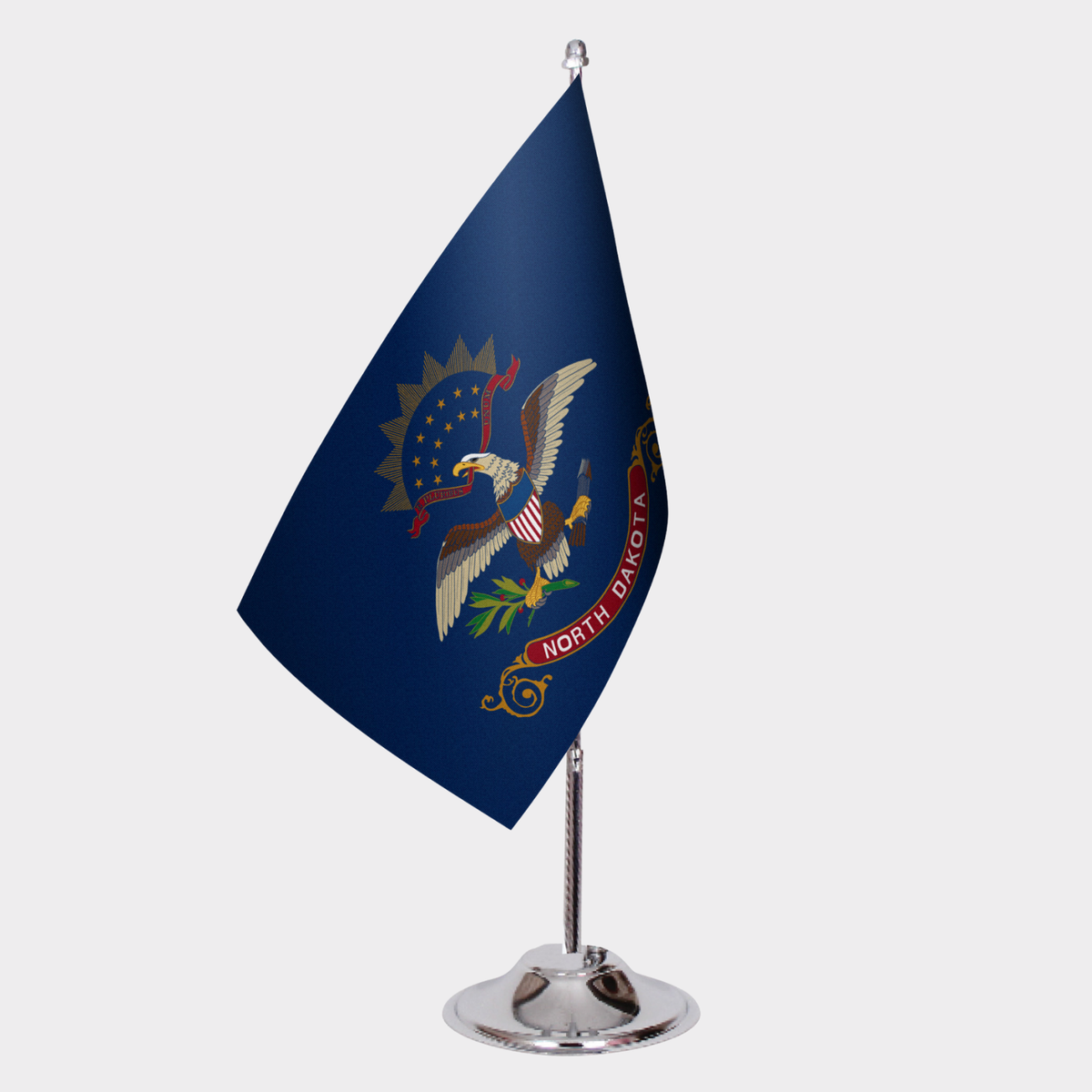 North Dakota State Desk Flags — Double Satin